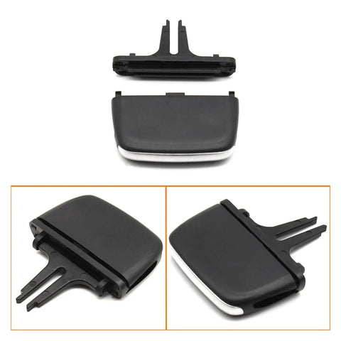 AC Vent Tab Clip For Car, Boosts Airflow For A Comfier Ride, Quick Direction Control, Easy Install, Durable Clip For Volvo XC90 2016 To 2024, black ABS with chrome trim, shown in multiple angles