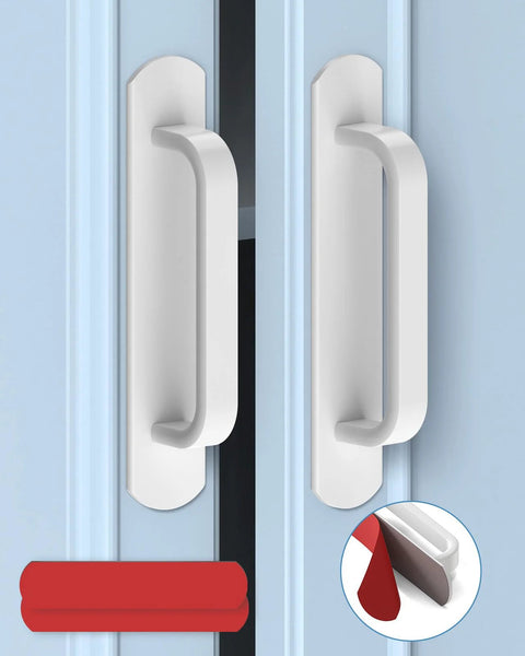5.7 Inch Self Adhesive Aluminum Cabinet Handle Set Of 2 Peel And Stick Sliding Barn Door Pulls No Drill Rust Resistant White