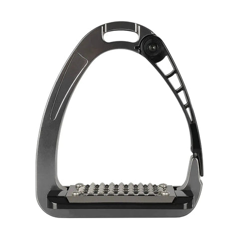 Alupro Titanium Safety Stirrup With Side Opening Design And HiFlex Locking for emergency, big opening, all-metal footplate, horse gear
