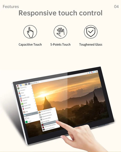 Five Inch HD TFT LCD Capacitive Touch Screen Display With Sharp 800x480 Dsi Panel And Dead Simple Plug And Play Setup For Raspberry Pi 4 3 2 1 Models And 3D Printer Controllers