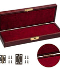 Open red velvet-lined box showing Small Hinges For Wooden Boxes And Cabinets, 30Pcs Brass Bronze Polished 180 Degree Butt Hinges With Screws, Hariendny.