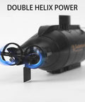 Black High Speed 6CH Mini Remote Control Submarine Boat Nuclear Submarine RC Racing Boat Waterproof Diving for Pool
