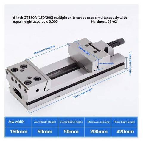 Heavy Duty 5 Inch Bench Vise With Iron Grip For Cnc Milling And Workshop Projects Rock Solid Carbon Steel Construction with dimensions