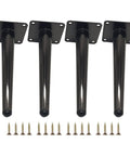 Heavy Duty Iron Furniture Caster Legs With Ball Bearing Wheels Roll Easy On Carpet Or Hardwood Raise Couches Beds And Tables Quick Install Set of four legs with screws.