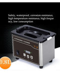 Awesome Digital Ultrasonic Cleaner Machine With Stainless Steel Basket That Cleans Dentures Watches Glasses Like A Charm 35W Power 800ml Capacity Heats Up For Super Clean Results Every Time in 0.8L size.