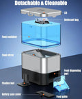 Top Shelf Automatic Pond Fish Feeder With Large Capacity And Adjustable Timer, moisture-proof components visible for easy cleaning.