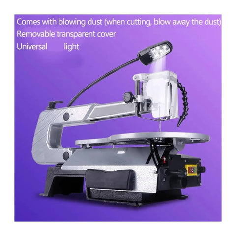 Kicker Desktop Jigsaw Saw Boasting A Kickass 150 Watt Motor Plus Roomy Fourteen Inch Work Area For No Sweat Wood Crafting Diy Project Assembly And Darn Fine Precision Carving Anytime, featuring a universal light and removable dust cover.