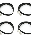 Bike Pedal Toe Straps 4 Pack Black Nylon Clips For Bicycle And Spin Class Pedals Adjustable Steel Buckle Straps