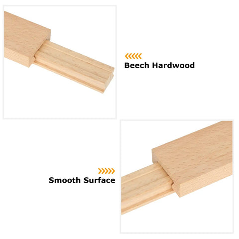 16 Inch Wood Drawer Slides That Glide Like A Dream Classic Center Bottom Mount Replacement Rails Heavy Duty Wooden Cabinet Hardware close-up of beech hardwood surface