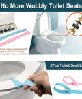 Seat Screws Replacement Kit for Top Mount Toilet Hinges with stainless steel bolts and lifter tabs shown on a toilet