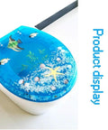 Slick Heavy Duty Resin Toilet Seat Cover With Soft Close Hinge And Thickened Platform For Universal Bathroom Fit Non Fading Surface No Fuss Design Built Different Always with ocean-themed design.
