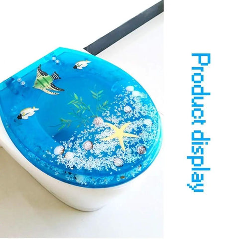 Slick Heavy Duty Resin Toilet Seat Cover With Soft Close Hinge And Thickened Platform For Universal Bathroom Fit Non Fading Surface No Fuss Design Built Different Always with ocean-themed design.