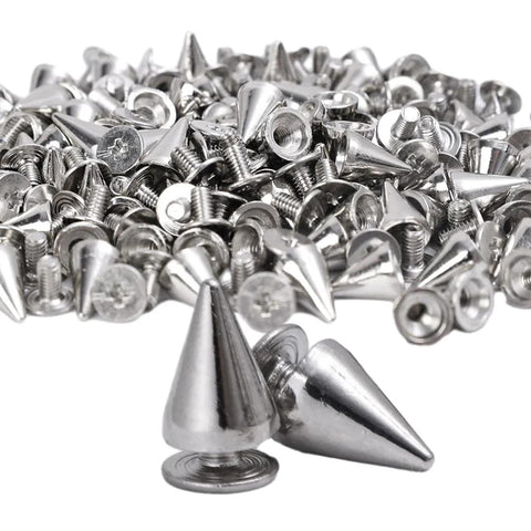 10pcs silver cone studs and spike rivets for leather accessories