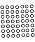 500 Piece Wave Washers Kit Compression Type Spring Steel Gaskets For Automotive, Plumbing, And Home Use, Boosts Stability, Prevents Loosening, Elasticity, And Impact Resistance. black wave washers laid flat