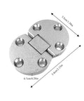 2 Pack Concealed Cabinet Hinges And Embedded Connector Brackets For Furniture Zinc Alloy Hidden Folding Hinge Set, silver with dimensions