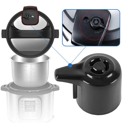 Easy Install Steam Release Valve for 3 5 6 8 Qt Pressure Cookers Replacement Handle close-up and installation view