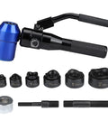 Beast Mode Heavy Duty Manual Hydraulic Punch Kit 6 Ton Punch Portable Knockout Tool With 6 Die Set Aluminum Alloy Body
