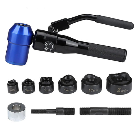 Beast Mode Heavy Duty Manual Hydraulic Punch Kit 6 Ton Punch Portable Knockout Tool With 6 Die Set Aluminum Alloy Body