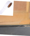 Two Pack Window Screen Repair Tape Fiberglass Mesh Patches For Tears And Rips In Doors And Windows Quick DIY Fix With High Viscosity Backing Durable And Easy To Apply, shown unrolled and applied on a screen