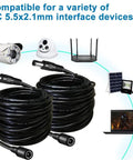 2 Pack 20 Ft DC Power Extension Cord Heavy Duty 5.5 Mm x 2.1 Mm 12V Power Supply Cable for CCTV Cameras and Devices