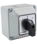 Universal Rotary Changeover Switch SZW26-20/D202.2D-W with wider master exterior box, front view showing 3-position knob and casing