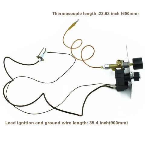 Fire Pit Burner Valve System Kit With Flame Failure Safety Valve And Push Button Igniter for outdoor use with thermocouple and ignition wire