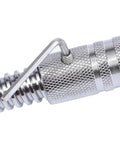 Close-up of silver steel Beefed Up Barbell Connector And Dumbbell Connecting Rod with slip-resistant texture for home gym use