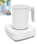 Ultimate Desktop Mug Warmer And Cooler Plate Two In One Smart Heating And Cooling Base For Coffee Milk Tea with white insulated cup on base