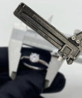 EDC Ready Compact Pocket Vernier Caliper measuring a ring, showing smooth sliding feature for precise jewelry measurement