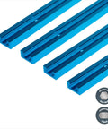 36 Inch Double Cut Universal T Track Set Four Pack With Predrilled Mounting Holes, anodized aluminum for woodworking