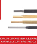 Pro Grade Drive Pin Punch With Knurled Grip For Fast Pin Installation And Removal In Workpieces, Hardened Tempered Steel