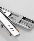 Heavy Duty Steel Drawer Slides With Quiet Bearings Three Section Guide Rails Double Row Stainless Steel Ball Bearings 300mm cabinet track close-up