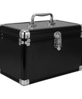 Portable Tool Organizer Box With Aluminum Frame And Dustproof Design showing secured clasp and sturdy build