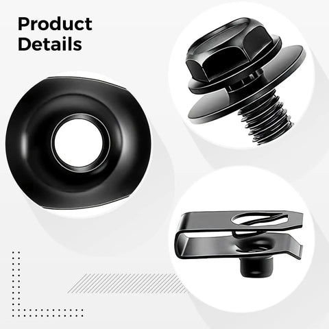 No Hassle Smooth Install Heavy Duty U Clip Nuts And Screws Set With Forty Matched Metal Fasteners showing detailed nuts and screws.