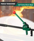 Chain Link Fence Stretcher Tool With Ratcheting Wire Tightener For Easy Tension, 1.7 To 9 Inch Range, Green, side view