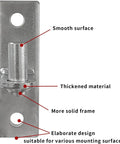 Close-up of Built Tough Heavy Duty Wall Mount Gate Hinges Two Pack for Outdoor Chain Link Fence, Galvanized Steel, Five Eighth Inch Pin