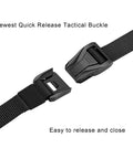 1 Inch Wide Nylon Belt For Men With Quick Release Heavy Duty Buckle Skinny Webbing Work Belt In Black 49 Inch Length, buckle close-up