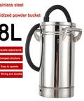 8 Liter Fluidized Powder Hopper Tank For Coating Machines And Hvlp Sprayers Stainless Steel Small Paint Bucket 201 Grade with hose.