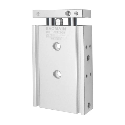Heavy Duty Double Rod Pneumatic Air Cylinder 25mm Bore 50mm Stroke Double Acting Aluminum Body With PT One Eighth Port
