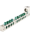 GBK1020 Heavy Duty Ground Bar Kit For BR And CH Series Load Centers with 10 Terminal Grounding Bar, grey and silver close-up view