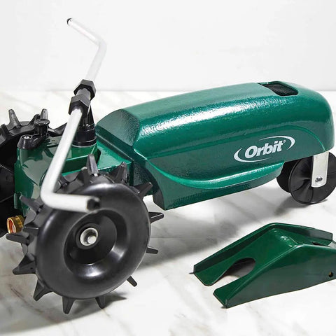 Self Propelled Traveling Sprinkler Delivers Hands Free Wide Lawn Coverage With A Rugged Cast Iron Body Adjustable Coverage