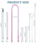 Product dimensions of 8 Pack Drawstring Threader Tool Set Stainless Steel Loop Turner Hooks With Latch Flexible Rope Threaders.