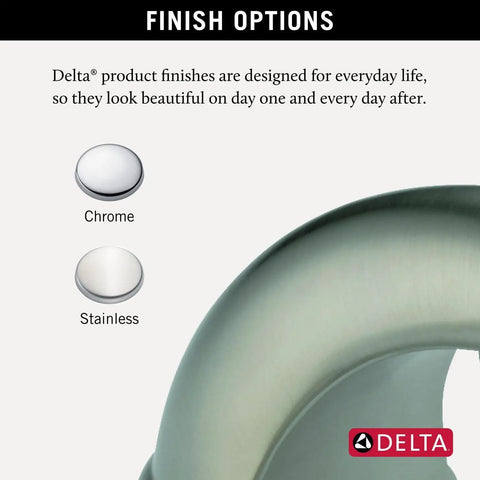 Finish options for Roman Tub Faucet Trim Kit With 2 Handle Operation In Stainless Finish For A Modern Versatile Bathroom Upgrade