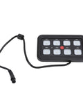 8 Gang LED Touch Control Switch Panel for 12V and 24V Systems Dimmable Circuit Relay Box, Black Exterior with Cable