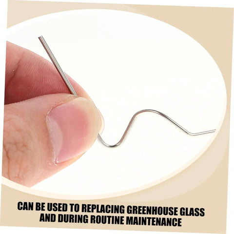 Greenhouse Glass Clips Replacement Kit 100 Pcs W Type Fixing Clamps Heavy Duty Stainless Steel Wire Clamps For Greenhouse Glass Pane Fixing And Secure Pane Install