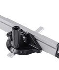 Heavy Duty Rock Solid Miter Gauge Fence System With Precision Angle Plate Ruler And Secure Woodworking Push Block Built From Durable Aluminum Alloy for precise angle cuts.