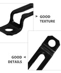 Close-up of Rock Solid Heavy Duty 30 Piece Invisible Cabinet Connector Set featuring black iron joint fasteners with good texture and details.