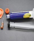 10ML Blue UV Solder Mask Kit With Needle And Push Tool For PCB BGA Paint Prevent Corrosion And Arcing Soldering Paste Flux Cream
