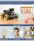 2DOF HD Camera AI Vision Robot Car With Mecanum Wheels For Python Coding DIY Kit in object and gesture recognition demonstration