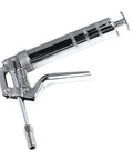 120cc Grease Gun Handheld Lubrication Tool with chrome plated metal body, large capacity filler for mess-free greasing on machinery.